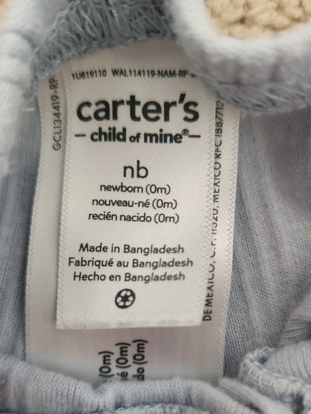 Carter's Ribbed Jogger Pants in Navy and Light Blue